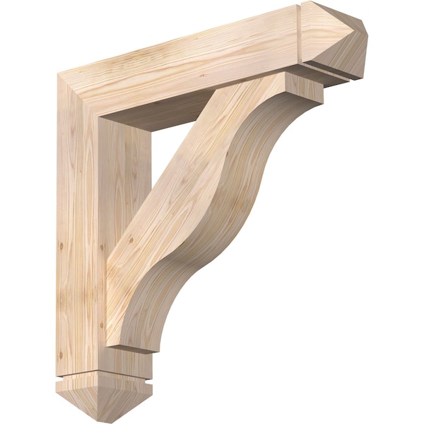 Ekena Millwork Funston Arts and Crafts Smooth Bracket w/ Offset Brace, Douglas Fir, 7 1/2"W x 34"D x 34"H BKT0806X34X34FST03SDF - main